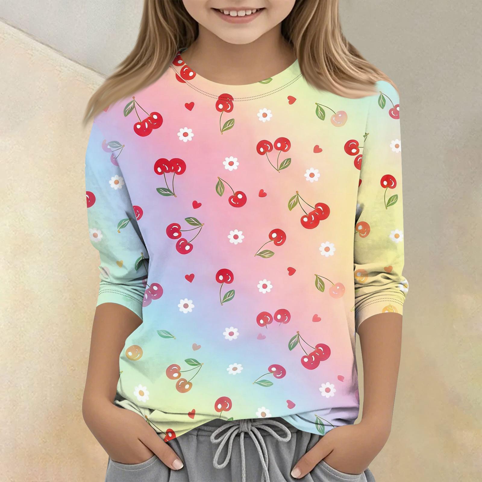 Kids Casual T Shirt with Fruit Print Crew Neck Three Quarter Sleeve Lightweight Soft Fabric Comfortable Fit for Everyday Wear 140
Kids Casual T Shirt with Fruit Print Crew Neck Three Quarter Sleeve Lightweight Soft Fabric Comfortable Fit for Everyday Wear 140