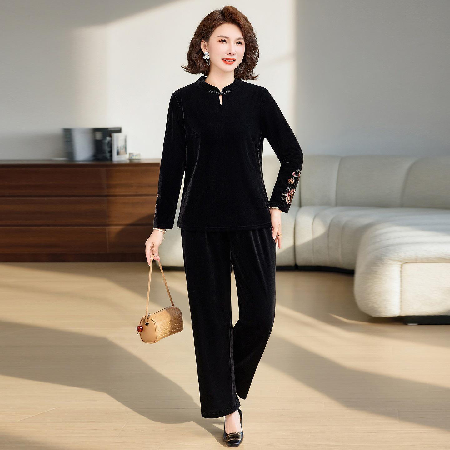 Stylish Gold Velvet Spring Suit - Women s Two-Piece Set for Middle-Aged Mothers 2XL (recommended 110-125 lbs)
Stylish Gold Velvet Spring Suit - Women s Two-Piece Set for Middle-Aged Mothers 2XL (recommended 110-125 lbs)