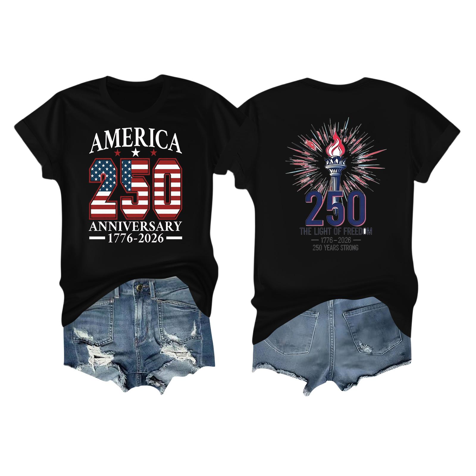 Women s Casual Independence Day 250 Anniversary Printed T-shirt Round Neck Pullover Short Sleeve Top L чёрный
Women s Casual Independence Day 250 Anniversary Printed T-shirt Round Neck Pullover Short Sleeve Top L чёрный