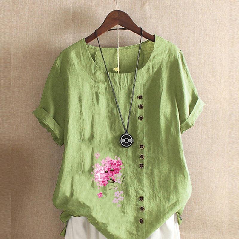 Женская модная лавандовая футболка с круглым вырезом и коротким рукавом, повседневная хлопковая льняная рубашка с рисунком, свободная летняя блузка, топы 5XL зелёный
Женская модная лавандовая футболка с круглым вырезом и коротким рукавом, повседневная хлопковая льняная рубашка с рисунком, свободная летняя блузка, топы 5XL зелёный