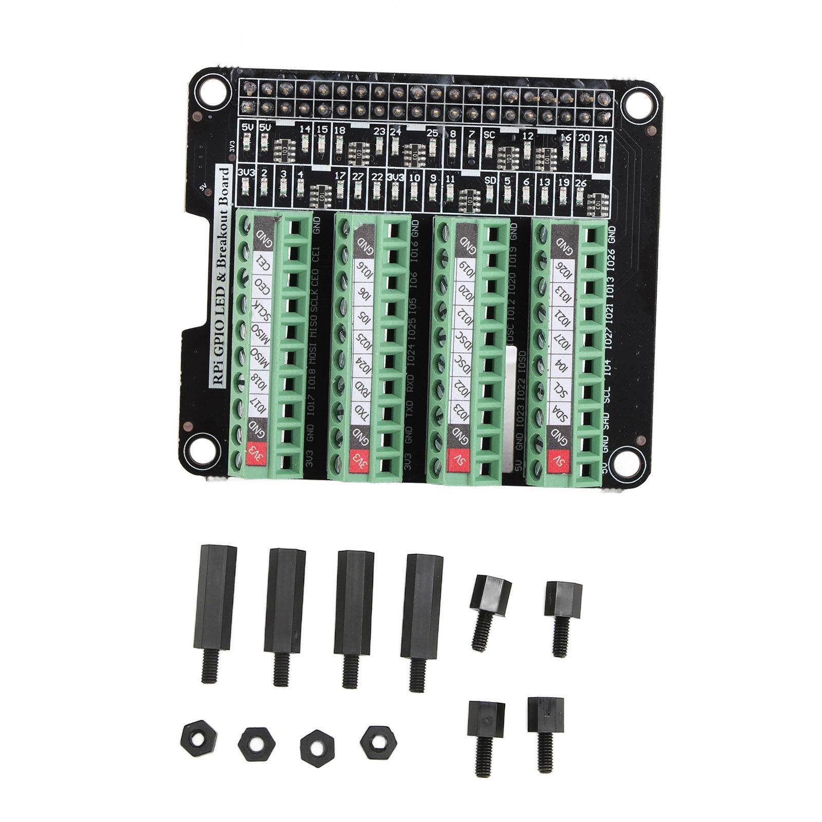 Terminal Block Board LED Light 3.3V 3A Terminal Block Module for RPi A+3A+B+2B 3B 3B+4B
Terminal Block Board LED Light 3.3V 3A Terminal Block Module for RPi A+3A+B+2B 3B 3B+4B