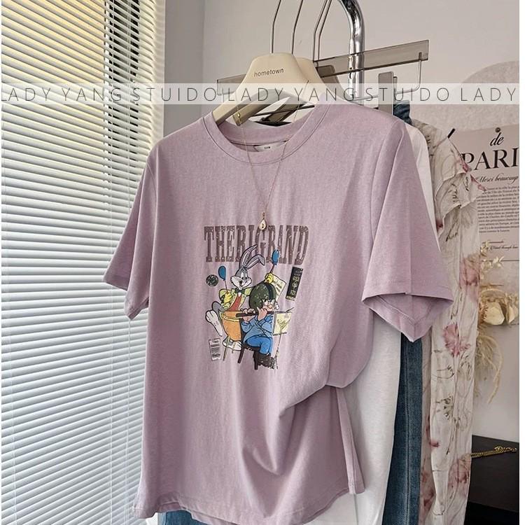 Women s Plus Size Cotton Cartoon Rabbit & Oriole Print T-Shirt - Short Sleeve Casual Loose Fit Top XL (65-75 kg) темно-фиолетового
Women s Plus Size Cotton Cartoon Rabbit & Oriole Print T-Shirt - Short Sleeve Casual Loose Fit Top XL (65-75 kg) темно-фиолетового