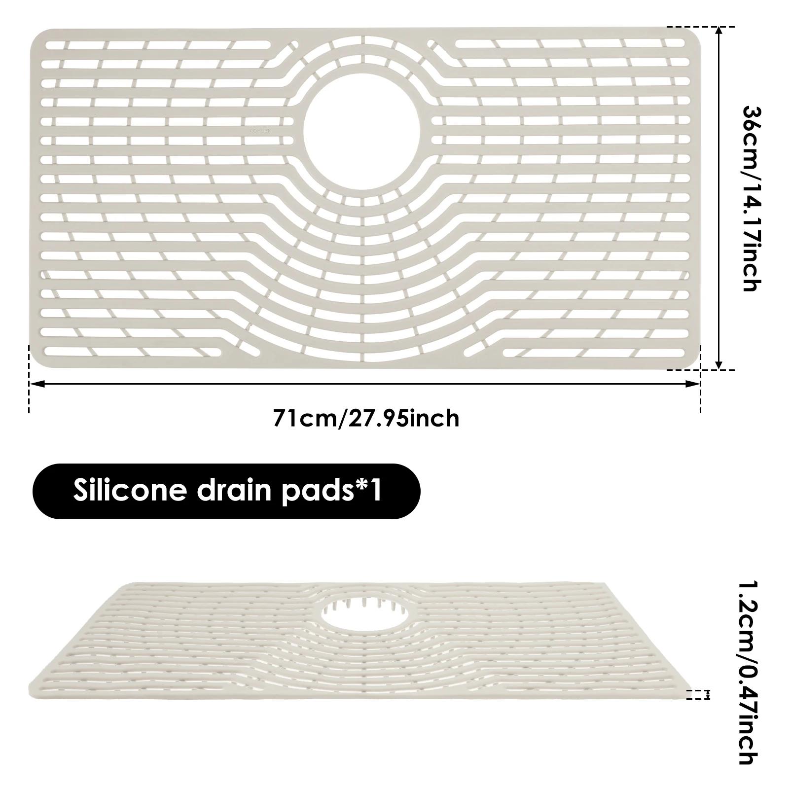 Silicone Sink Mat AntiSlip Drainage Mat Sink Bottom Protective Pad with Drain Hole for Kitchen Bathroom Washbasin Sink Drain Pad 1pc сірий
Silicone Sink Mat AntiSlip Drainage Mat Sink Bottom Protective Pad with Drain Hole for Kitchen Bathroom Washbasin Sink Drain Pad 1pc сірий