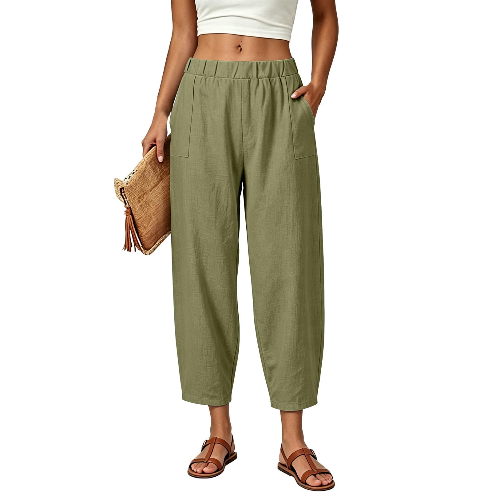 Women Loose Fit Casual Pants Relaxed Fit Elastic Waist Long Harem Lounge Trousers with Pockets for Daily Wear S
Women Loose Fit Casual Pants Relaxed Fit Elastic Waist Long Harem Lounge Trousers with Pockets for Daily Wear S