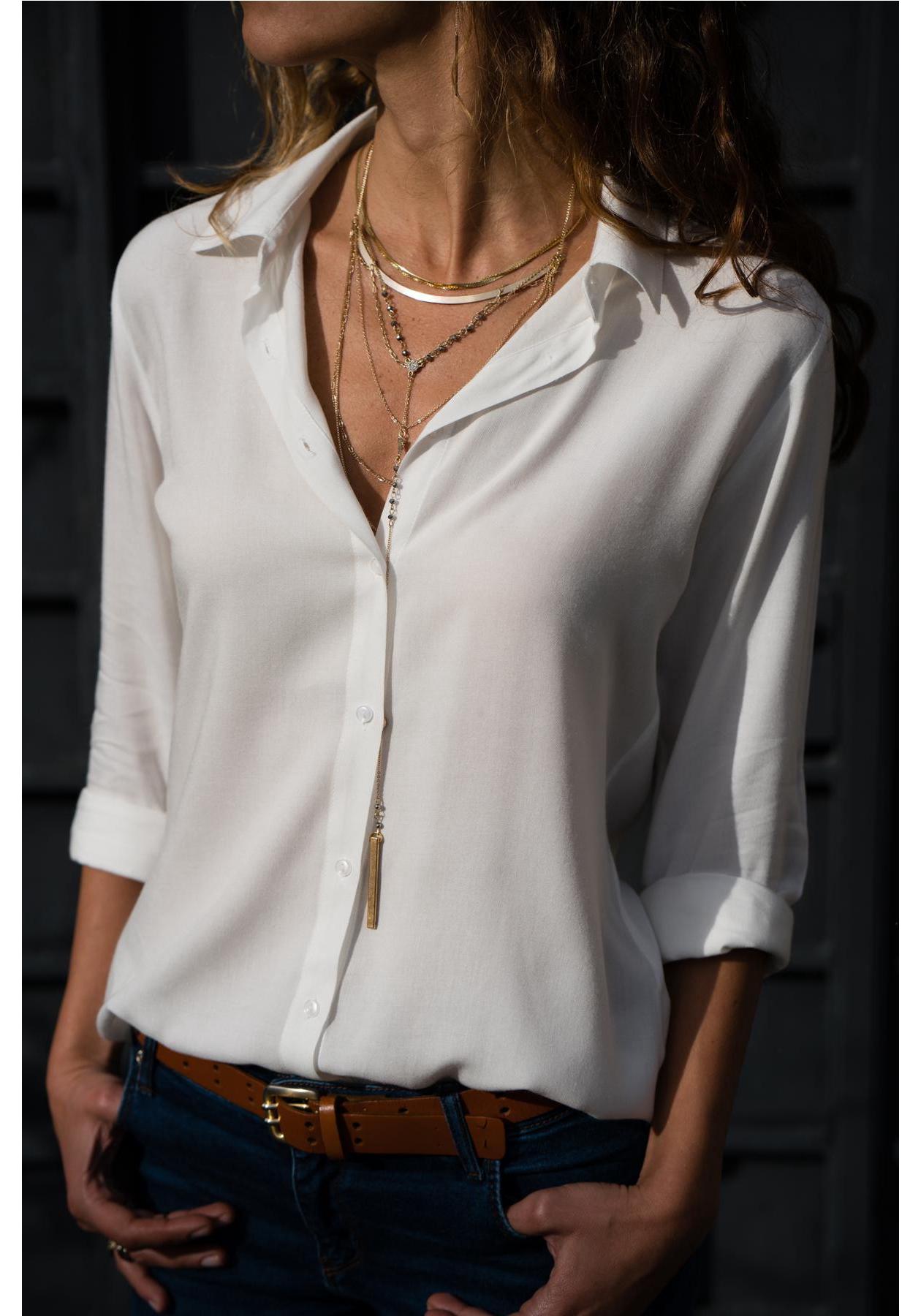 2018 Autumn/Winter Women s Long Sleeve Deep V-Neck Chiffon Shirt S
2018 Autumn/Winter Women s Long Sleeve Deep V-Neck Chiffon Shirt S
