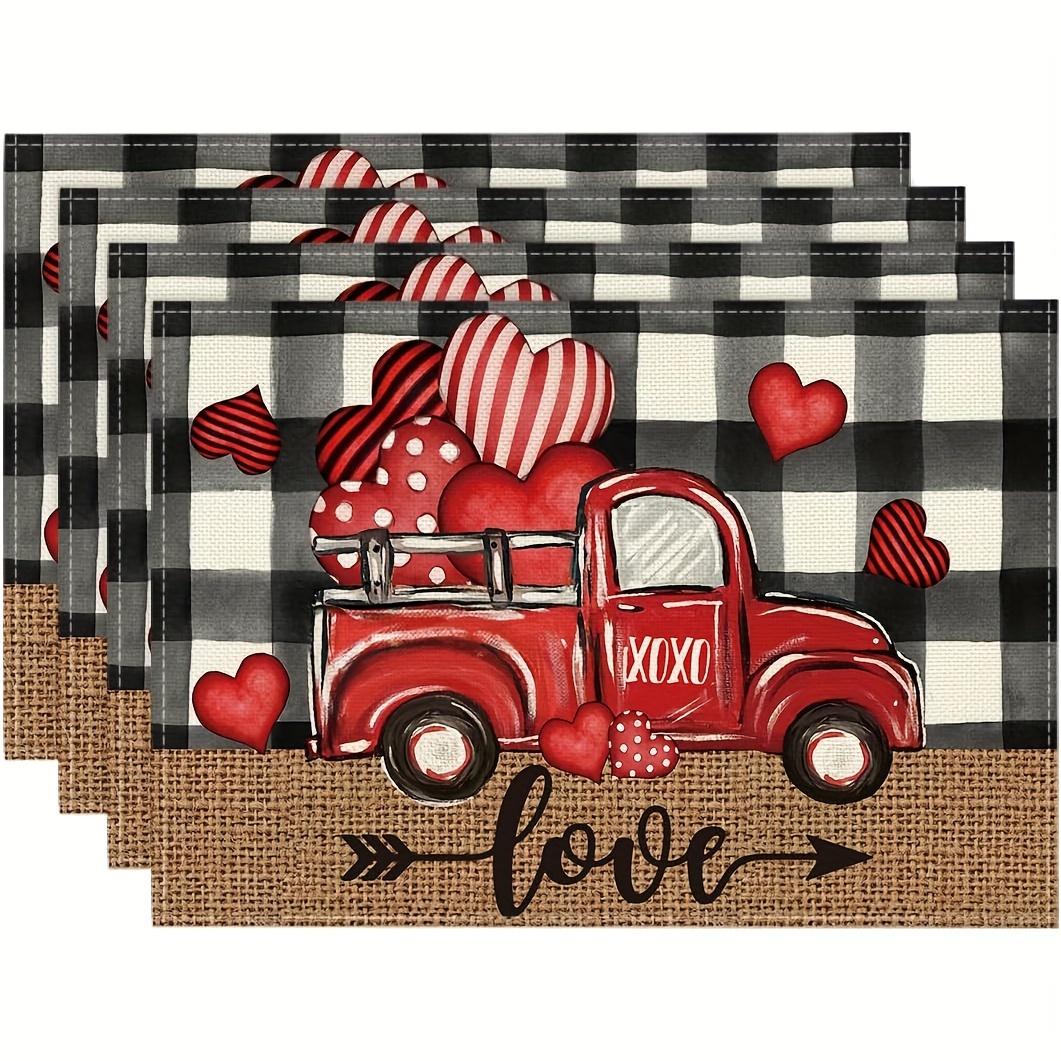 4pcs,Black Red Buffalo Plaid Hearts Truck Love Mother s Day Placemats Set of 4, 12x18 Inch Table Mats for Party Kitchen Dining Decoration JCD-51-Black
4pcs,Black Red Buffalo Plaid Hearts Truck Love Mother s Day Placemats Set of 4, 12x18 Inch Table Mats for Party Kitchen Dining Decoration JCD-51-Black