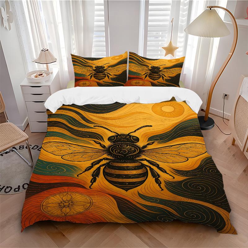 3pc Bee Swirls Cover Set - 1 Quilt Cover + 2 Pillowcases, All Seasons Bedroom Setting, Perfect for Home060 135x200cm
3pc Bee Swirls Cover Set - 1 Quilt Cover + 2 Pillowcases, All Seasons Bedroom Setting, Perfect for Home060 135x200cm