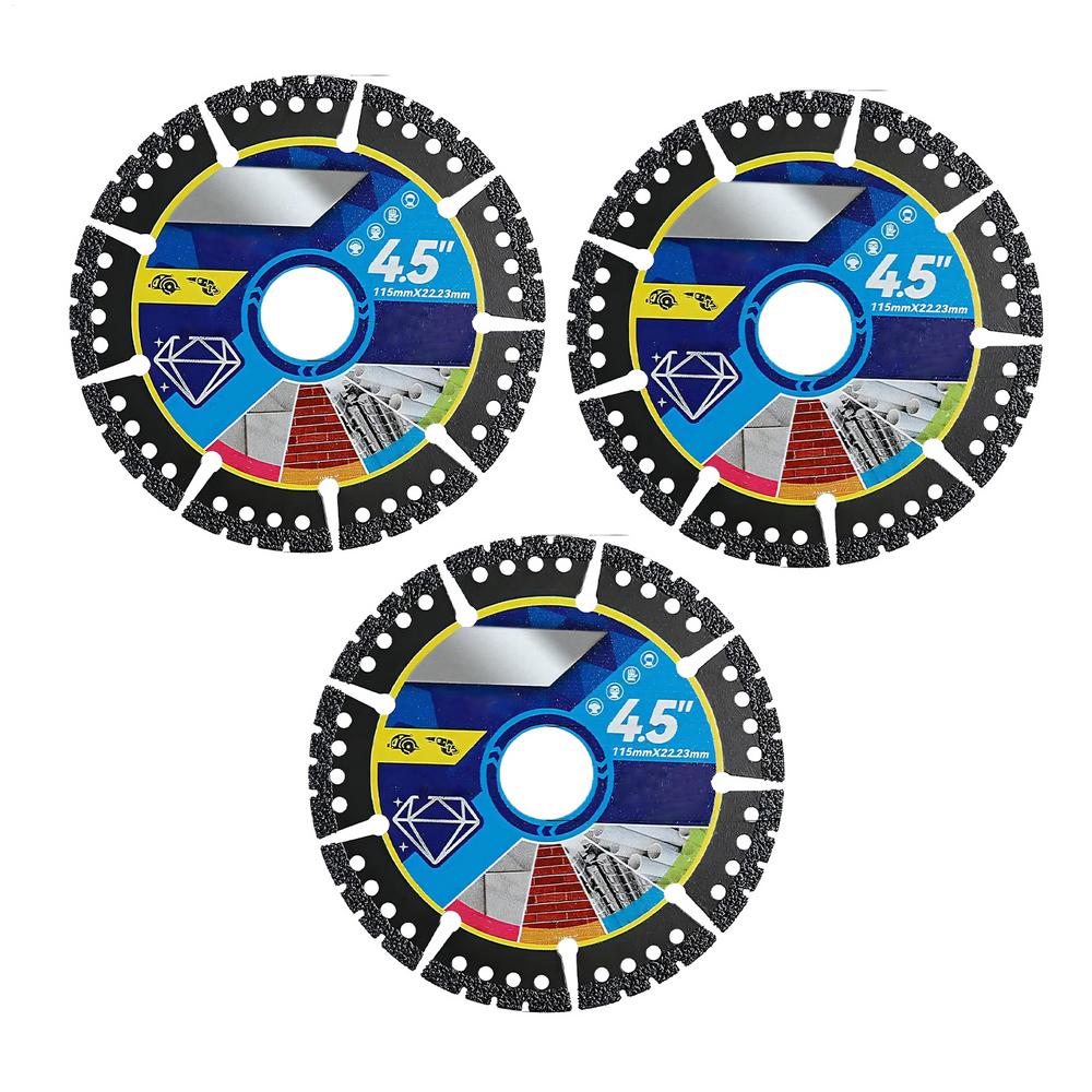 4.5 Inch Multi-Purpose Saw Cutting Disc for Angle Grinder, Heavy Duty Diamond Blade for Cutting Tile, Concrete, Steel, Marble
4.5 Inch Multi-Purpose Saw Cutting Disc for Angle Grinder, Heavy Duty Diamond Blade for Cutting Tile, Concrete, Steel, Marble