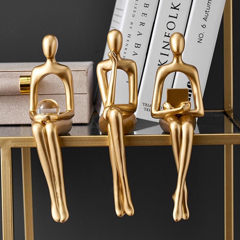 Thinker Statue Abstract Figure Sculpture Small Ornaments Resin Statue Home Gold Abstract Statue Office Decor
Thinker Statue Abstract Figure Sculpture Small Ornaments Resin Statue Home Gold Abstract Statue Office Decor