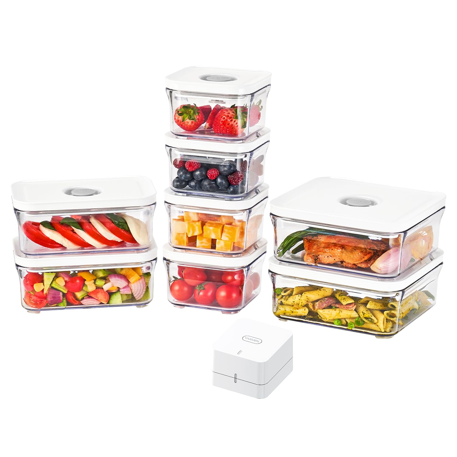 VAKUEN Premium Vacuum Storage Containers Fully Automatic Food Sealer Machine Mini Convenient Valve Opening and BPA Keeps Food Fresh Up to 5 Times
VAKUEN Premium Vacuum Storage Containers Fully Automatic Food Sealer Machine Mini Convenient Valve Opening and BPA Keeps Food Fresh Up to 5 Times