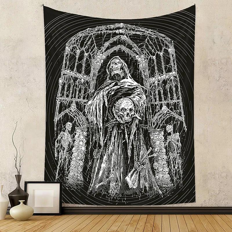 American Horror Skull Print Tapestry Black and White Contrast Wall Hanging Cloth with Nails Psychedelic Hippie Home Decoration 74x94cm(29x37in)
American Horror Skull Print Tapestry Black and White Contrast Wall Hanging Cloth with Nails Psychedelic Hippie Home Decoration 74x94cm(29x37in)