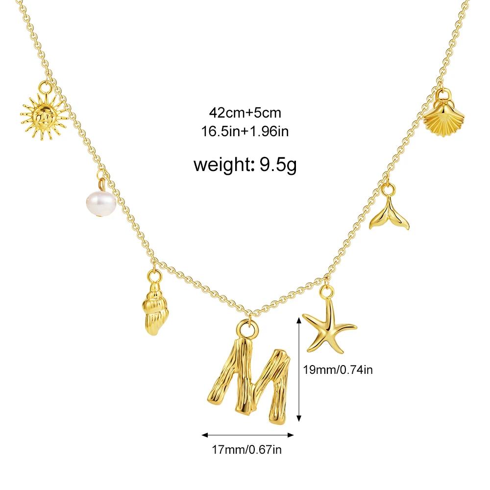 Boho A-Z Initial Letter Pendant Necklace Gold Color Beach Shell Starfish Pearl Necklace Women s Charm Jewelry Party Gift
Boho A-Z Initial Letter Pendant Necklace Gold Color Beach Shell Starfish Pearl Necklace Women s Charm Jewelry Party Gift