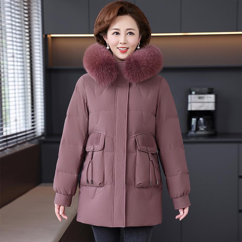 Women s Mid-Length White Goose Down Jacket with Fur Collar, 2025 New Style: Thick, Warm Coat for Middle-Aged and Elderly 3XL (135-150 jin)
Women s Mid-Length White Goose Down Jacket with Fur Collar, 2025 New Style: Thick, Warm Coat for Middle-Aged and Elderly 3XL (135-150 jin)