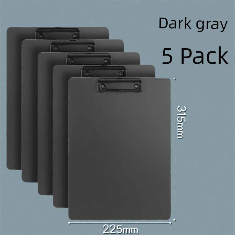 Plastic File Folder Stationery Office Supplies Book Clip Writing Pad Materials File Bill File Board Menu Writing File Clipboard Folder Plate Holder Dark Gray/5 Pcs
Plastic File Folder Stationery Office Supplies Book Clip Writing Pad Materials File Bill File Board Menu Writing File Clipboard Folder Plate Holder Dark Gray/5 Pcs