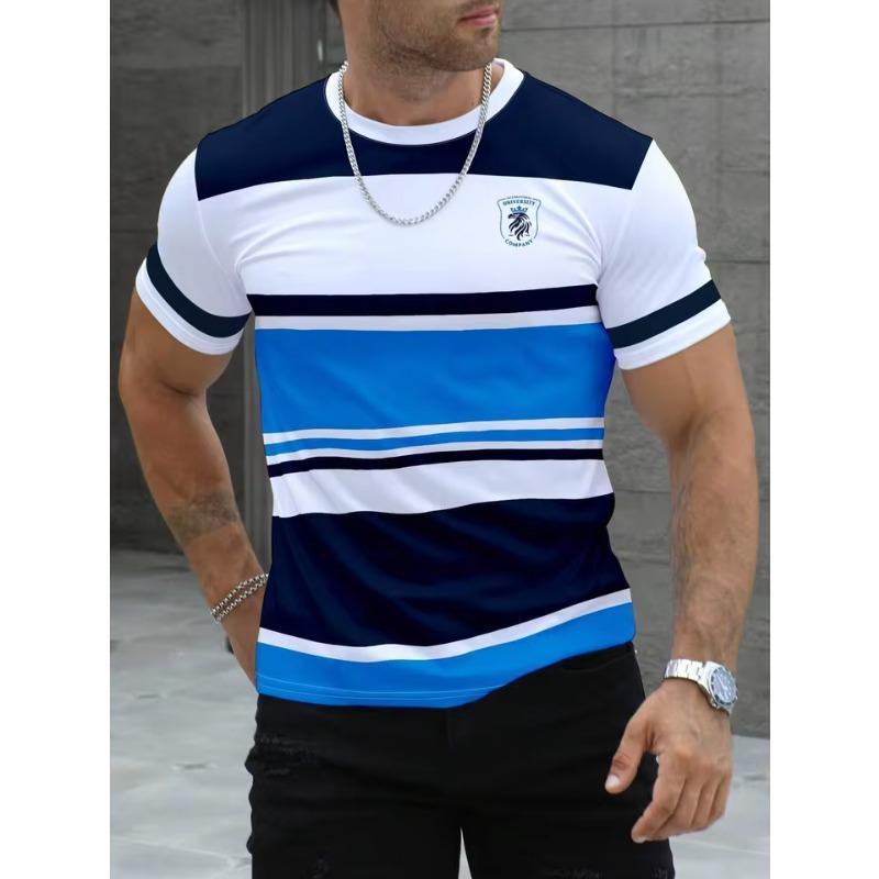 Men s Striped Pattern Short Sleeved 3D T-shirt Short Sleeved T-shirt Quick Drying Breathable Comfortable Casual Street S
Men s Striped Pattern Short Sleeved 3D T-shirt Short Sleeved T-shirt Quick Drying Breathable Comfortable Casual Street S