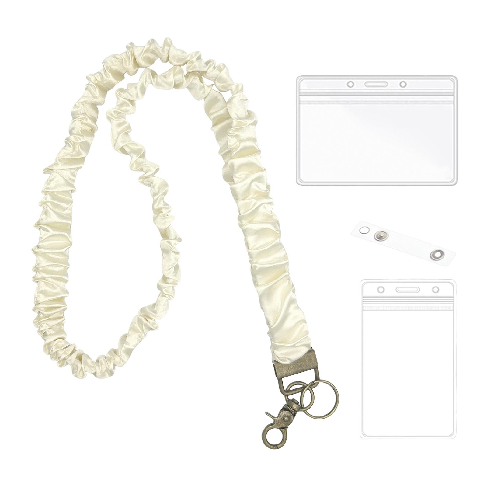 Stretchy Scrunchie Lanyard with 2 Card Holders Clear Easy Swipe Plastic ID Card Holders Ideal For Teachers Nurses Or Cruise
Stretchy Scrunchie Lanyard with 2 Card Holders Clear Easy Swipe Plastic ID Card Holders Ideal For Teachers Nurses Or Cruise