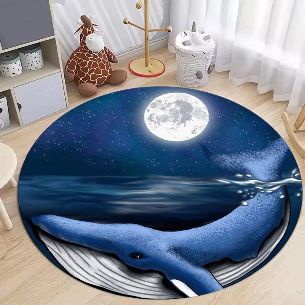 Whale Ocean Round Rug Moon Star Cloud Pattern Soft Non-slip Mat Cartoon Funny Kids Room Decor Play Carpet Living Room Decor Mat 60cmx60cm
Whale Ocean Round Rug Moon Star Cloud Pattern Soft Non-slip Mat Cartoon Funny Kids Room Decor Play Carpet Living Room Decor Mat 60cmx60cm