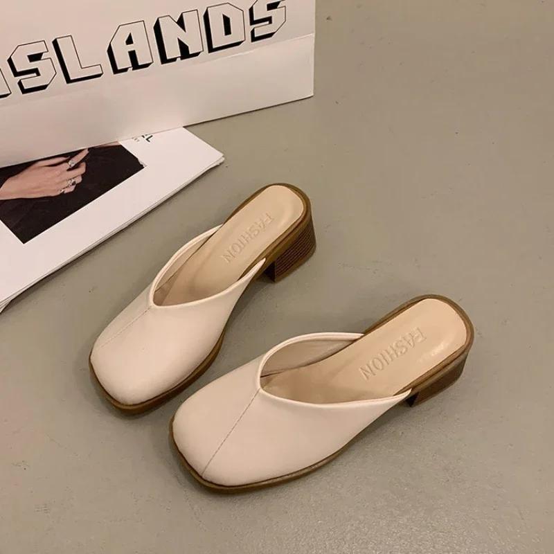 Summer New Women Sandals Retro Fashion Women Shoes Anti Slip Light Womens High Heels Comfort Versatile Chunky Heel Half Slippers 35 бежевый
Summer New Women Sandals Retro Fashion Women Shoes Anti Slip Light Womens High Heels Comfort Versatile Chunky Heel Half Slippers 35 бежевый