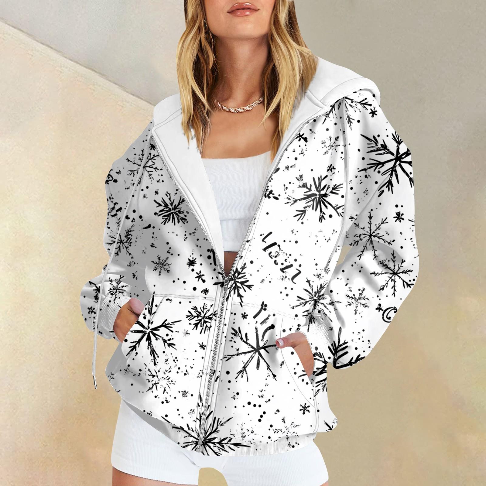 Жіночий кардиган з різдвяним принтом і кишенями з довгим рукавом і капюшоном на блискавці M білий
Жіночий кардиган з різдвяним принтом і кишенями з довгим рукавом і капюшоном на блискавці M білий