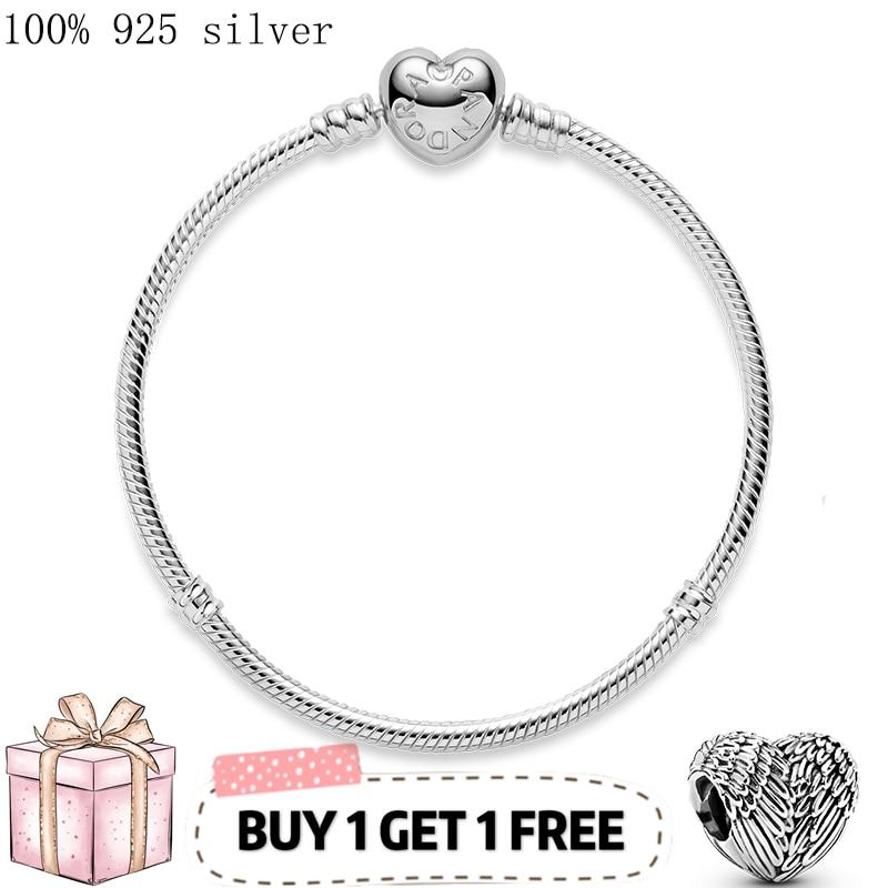 Authentic 925 Sterling High Quality Silver Heart Snake Chain Bracelet For Women Fit Original Bracelet Charm Beads Jewelry Gift 19cm
Authentic 925 Sterling High Quality Silver Heart Snake Chain Bracelet For Women Fit Original Bracelet Charm Beads Jewelry Gift 19cm