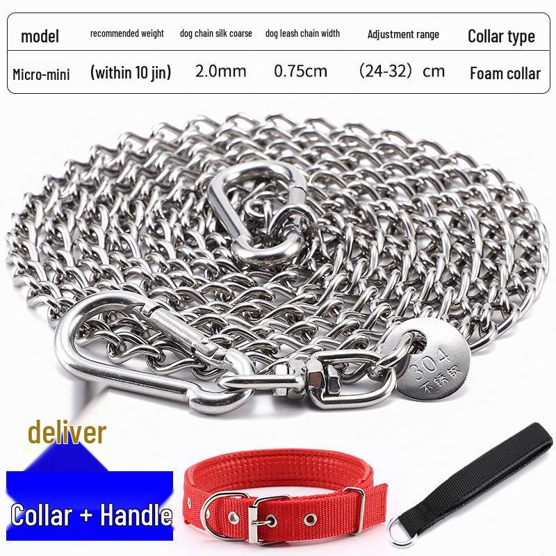 Stainless Steel Dog Leash with Anti-Bite Chain Collar for Large, Medium, and Small Dogs 1.5 meters
Stainless Steel Dog Leash with Anti-Bite Chain Collar for Large, Medium, and Small Dogs 1.5 meters