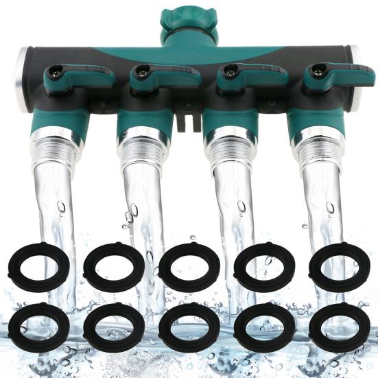 4 Ways Garden Lawns Water Hose Splitter Valve Faucet Connector with 10 Washers
4 Ways Garden Lawns Water Hose Splitter Valve Faucet Connector with 10 Washers