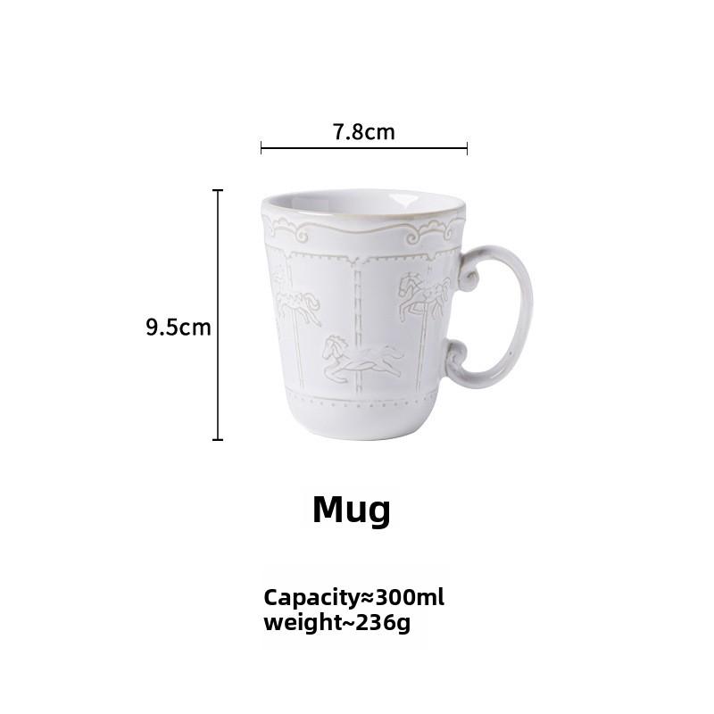 French Relief Retro Ceramic Coffee Mug with Carousel Design for Afternoon Tea and Latte Art 250ml
French Relief Retro Ceramic Coffee Mug with Carousel Design for Afternoon Tea and Latte Art 250ml