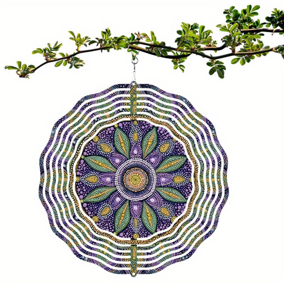 Bohemian Style Metal Wind Spinner Vibrant Mandala Design Green Leaves Yellow Centers No Electricity Easy Hang Outdoor Garden Indoor Decor Christmas 01A
Bohemian Style Metal Wind Spinner Vibrant Mandala Design Green Leaves Yellow Centers No Electricity Easy Hang Outdoor Garden Indoor Decor Christmas 01A