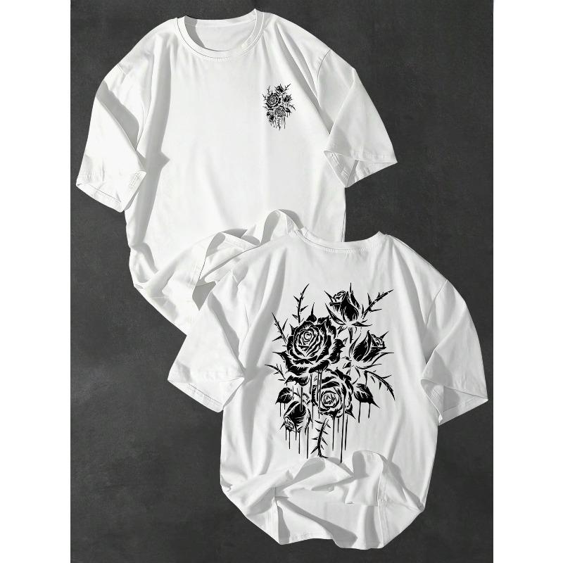 European sizes New Bleeding Rose T-Shirt, Dark Style Rose Thorn Print Short Sleeve for Men S белый
European sizes New Bleeding Rose T-Shirt, Dark Style Rose Thorn Print Short Sleeve for Men S белый