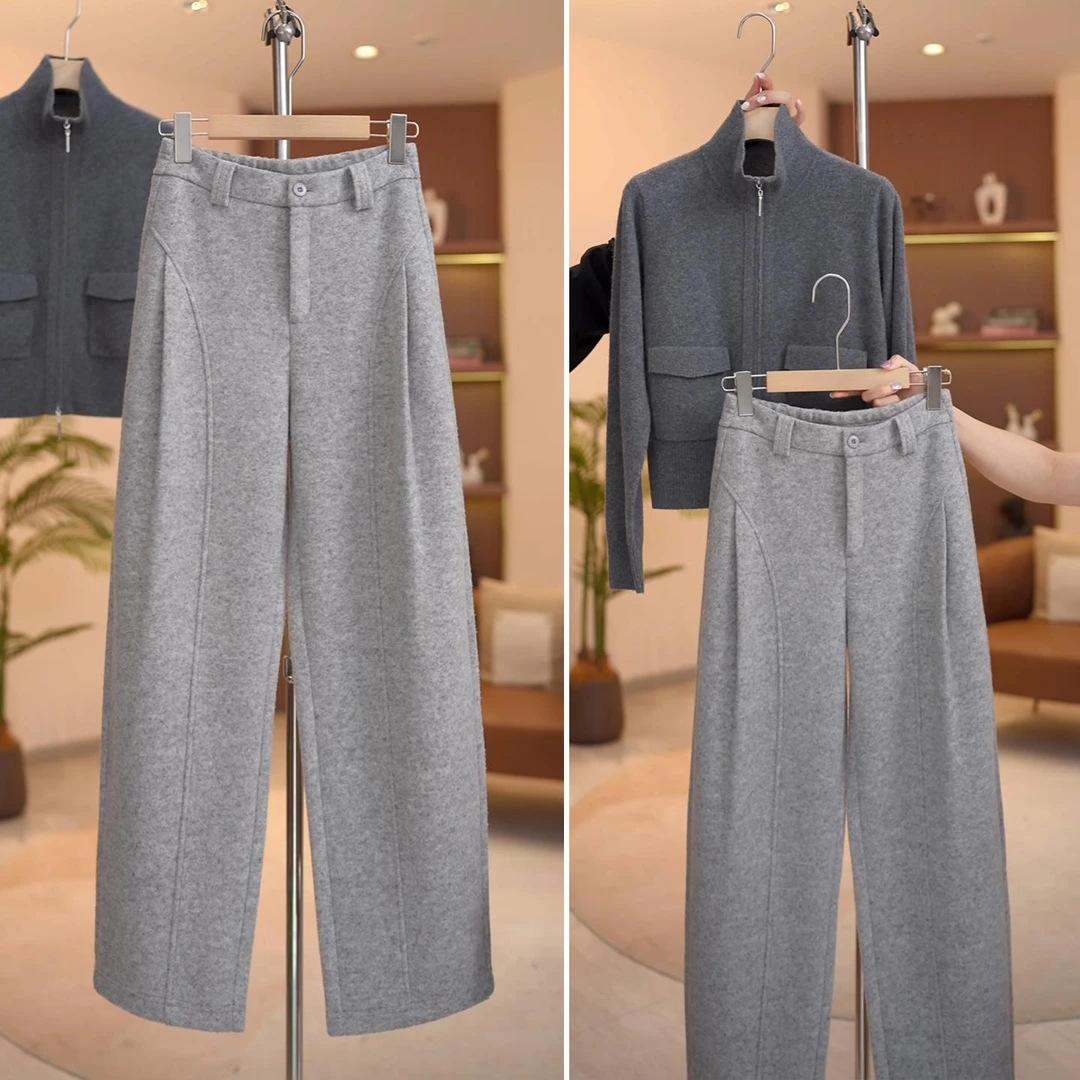 Light Gray Wool Wide-Leg Scissor-Cut Women s Plus Size Thick Trousers for Autumn/Winter 26/S
Light Gray Wool Wide-Leg Scissor-Cut Women s Plus Size Thick Trousers for Autumn/Winter 26/S