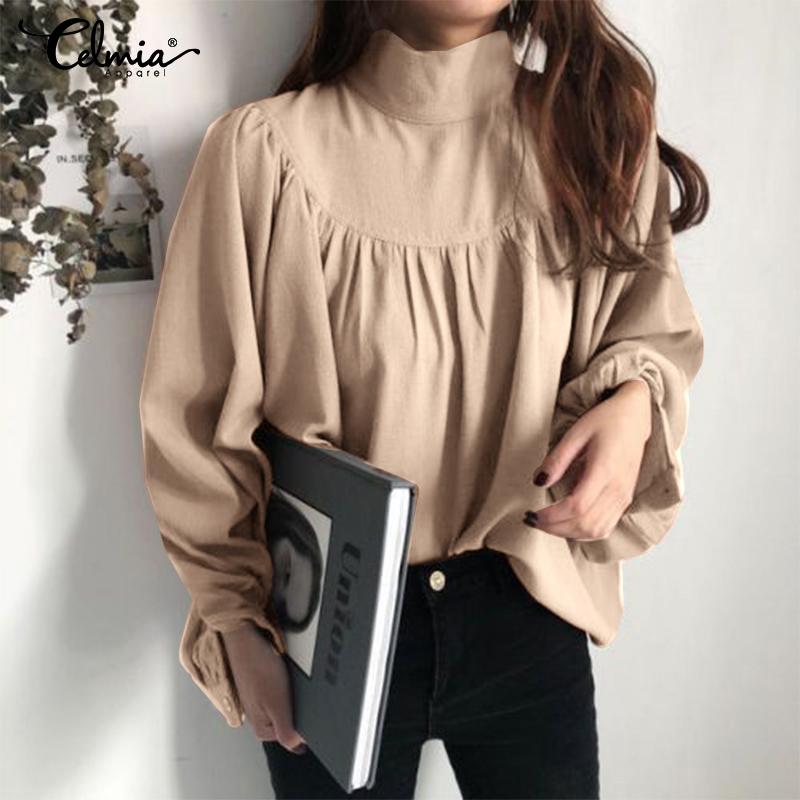 Celmia Весна Женская мода Плиссированные OL Рубашки Puff Long Sleeves High Neck Solid Casual Loose Tops Plus Size Блузки
Celmia Весна Женская мода Плиссированные OL Рубашки Puff Long Sleeves High Neck Solid Casual Loose Tops Plus Size Блузки