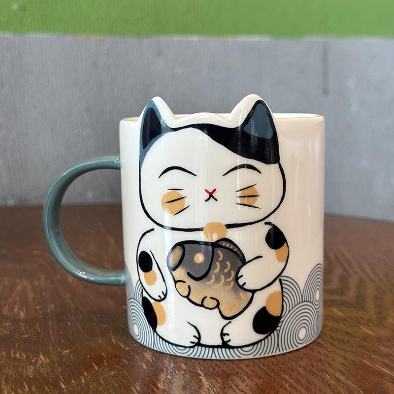 Lucky Cat Ceramic Mug Cute Cartoon Coffee Cup for Women Couple Simple Design 500ml
Lucky Cat Ceramic Mug Cute Cartoon Coffee Cup for Women Couple Simple Design 500ml