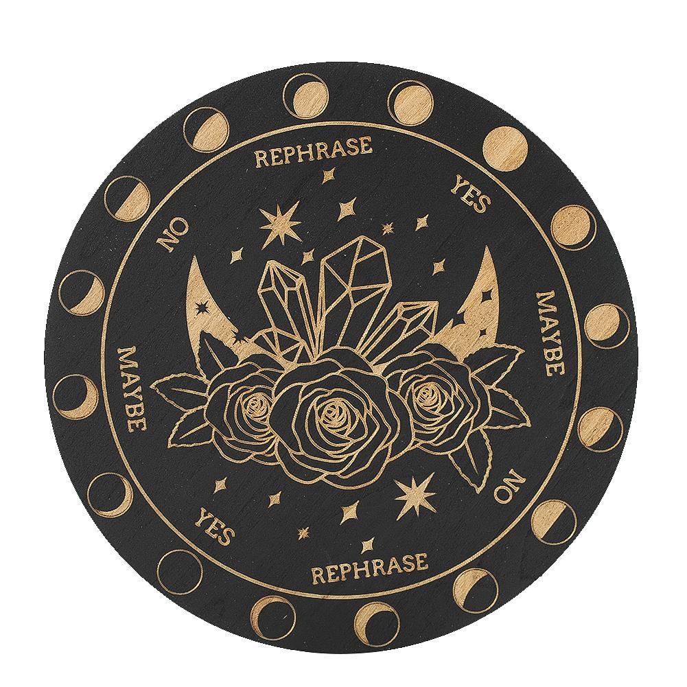 15cm Wooden Decorative Plate Black Laser Engraved Crystal Rose Tarot Game Divination Plate Witch Altar Supplies Meditation Plate
15cm Wooden Decorative Plate Black Laser Engraved Crystal Rose Tarot Game Divination Plate Witch Altar Supplies Meditation Plate