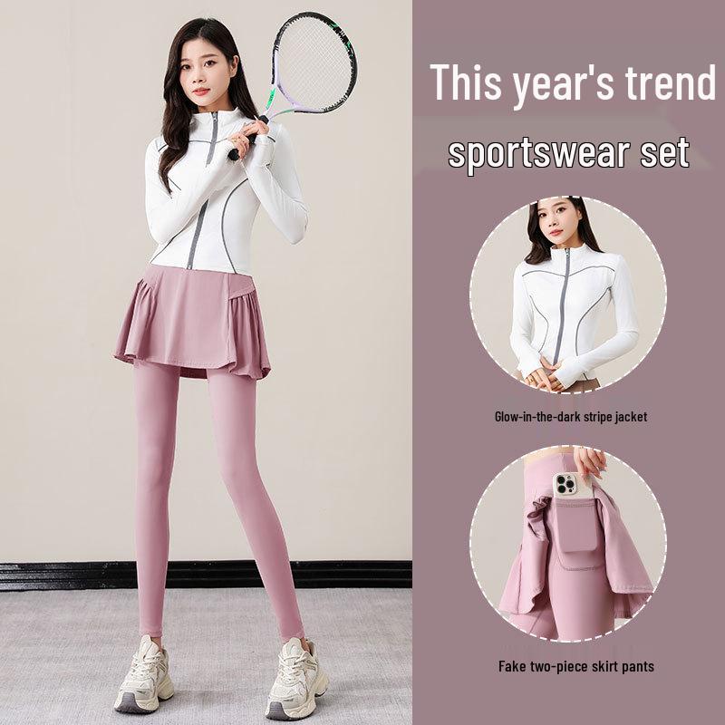 Women s Spring & Autumn Activewear Set: Jacket, Yoga Skirt & Pants for Running, Badminton, Hiking, Fitness S
Women s Spring & Autumn Activewear Set: Jacket, Yoga Skirt & Pants for Running, Badminton, Hiking, Fitness S