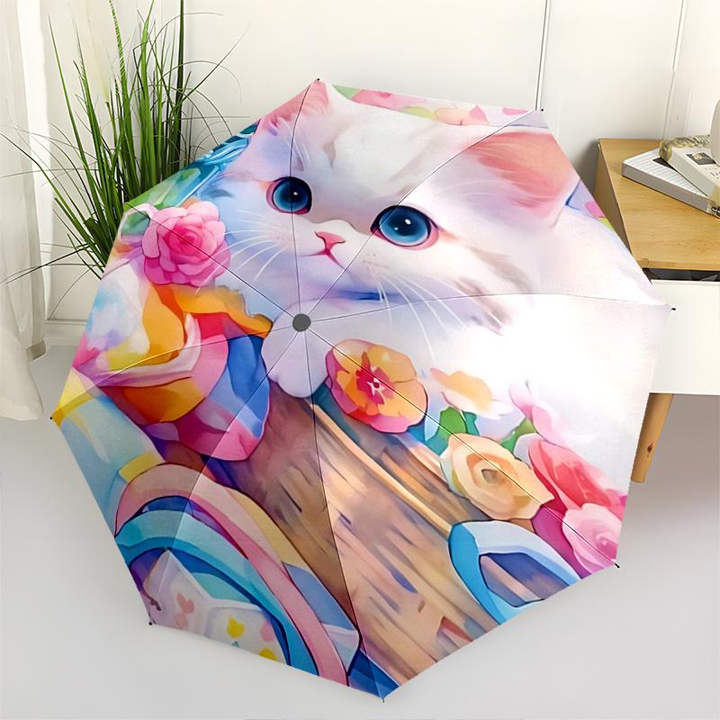 1pc Floral Basket with Cute Cat Automatic Opening Folding Umbrella, Portable Design, 8-Bone Iron Frame, Outdoor, Perfect Gift for Fans, Travelers
1pc Floral Basket with Cute Cat Automatic Opening Folding Umbrella, Portable Design, 8-Bone Iron Frame, Outdoor, Perfect Gift for Fans, Travelers