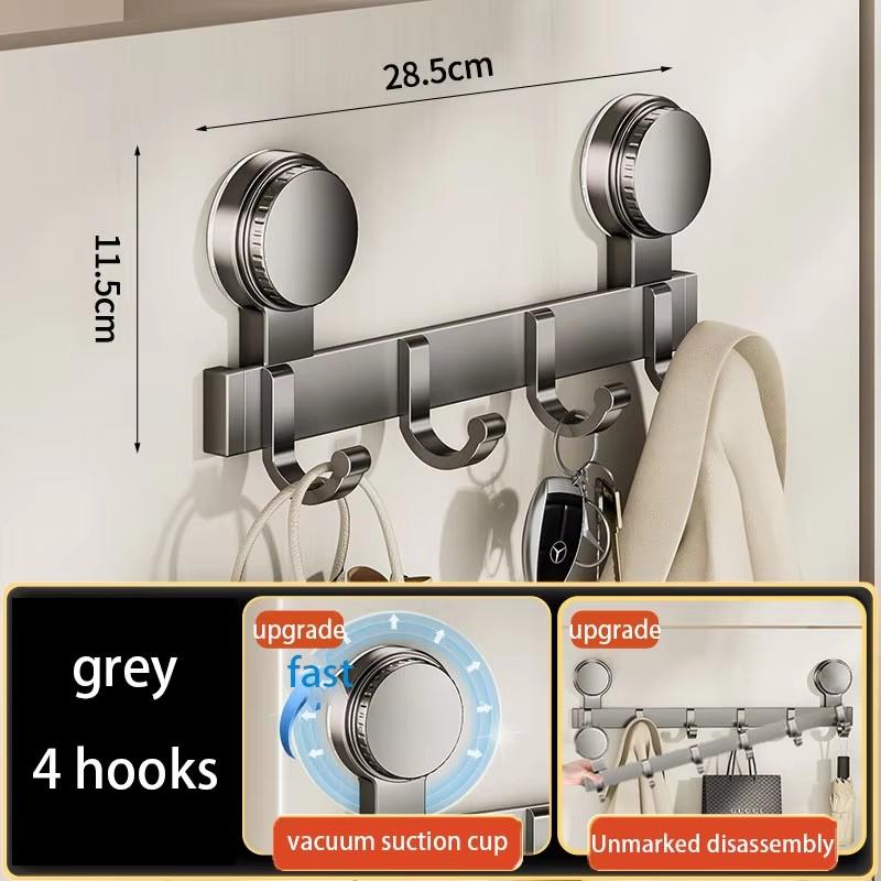 Crochet de porte à ventouse sans perçage, patère murale robuste, porte-vêtements de porte, support de rangement grey-4hooks
Crochet de porte à ventouse sans perçage, patère murale robuste, porte-vêtements de porte, support de rangement grey-4hooks