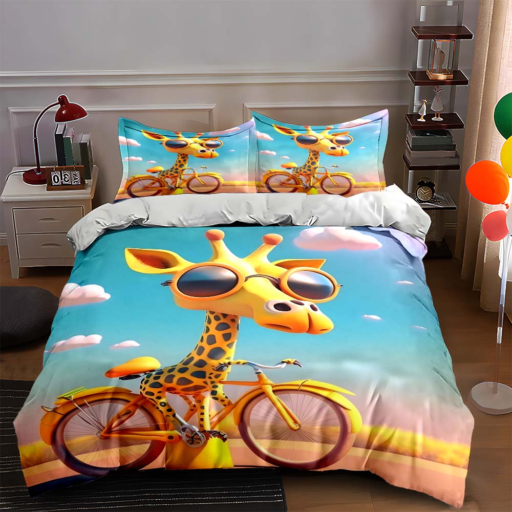 Giraffe, sunglasses, bicycle. Bedding Duvet cover sets Duvet covers Pillowcases gifts (1 * Duvet Cover 2 * Pillowcases, without duvet insert) 135x200cm
Giraffe, sunglasses, bicycle. Bedding Duvet cover sets Duvet covers Pillowcases gifts (1 * Duvet Cover 2 * Pillowcases, without duvet insert) 135x200cm