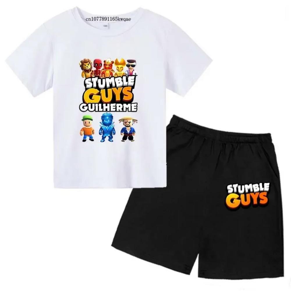Summer 2pcs Guys Short Sleeve T-shirts+Pants Suits Boys Girls Outfits Children Kids Funny Game Print Stumble Clothes 110
Summer 2pcs Guys Short Sleeve T-shirts+Pants Suits Boys Girls Outfits Children Kids Funny Game Print Stumble Clothes 110