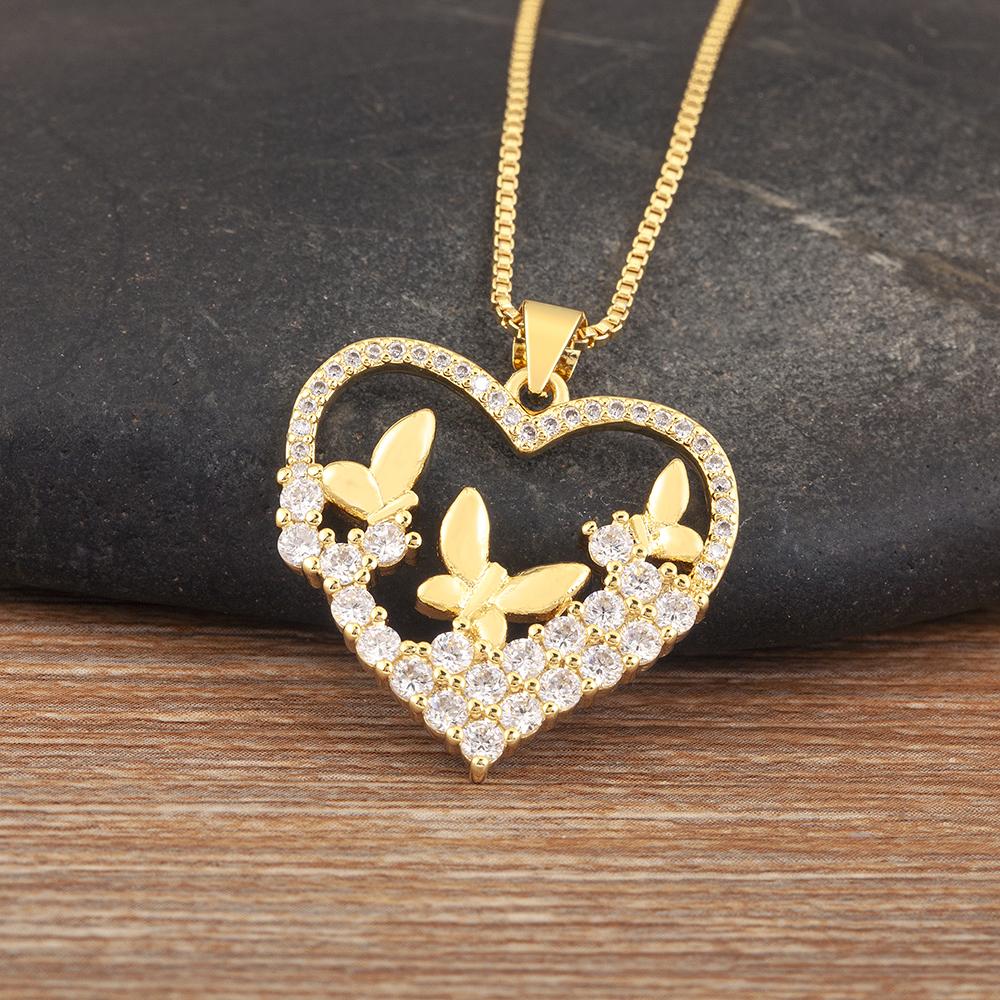 Nidin New Arrival Romantic Butterfly Pendant Necklace For Women Round/Heart Shape Creative Design Sparkling Zircon Jewelry Gifts
Nidin New Arrival Romantic Butterfly Pendant Necklace For Women Round/Heart Shape Creative Design Sparkling Zircon Jewelry Gifts