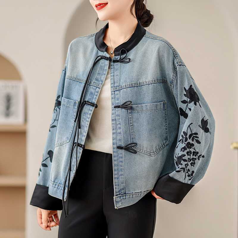 Vintage print Denim Jacket Women Spring Autumn fashion Long sleeve Jeans Short Coat female Loose Cowboy Outwear XS синій
Vintage print Denim Jacket Women Spring Autumn fashion Long sleeve Jeans Short Coat female Loose Cowboy Outwear XS синій