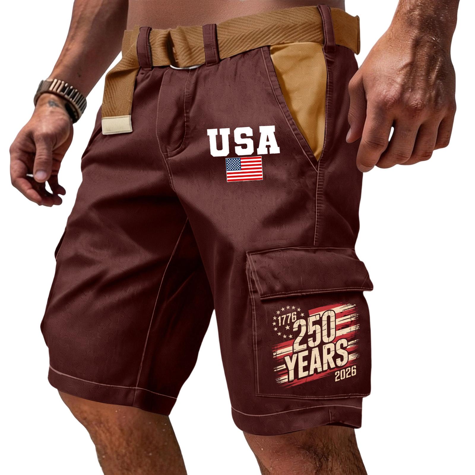 Men s Casual Multi-Pocket Cargo Shorts with Lettering and Flag Print Workwear Style Durable Fabric and Functional Pockets for Outdoor Activities M винний
Men s Casual Multi-Pocket Cargo Shorts with Lettering and Flag Print Workwear Style Durable Fabric and Functional Pockets for Outdoor Activities M винний