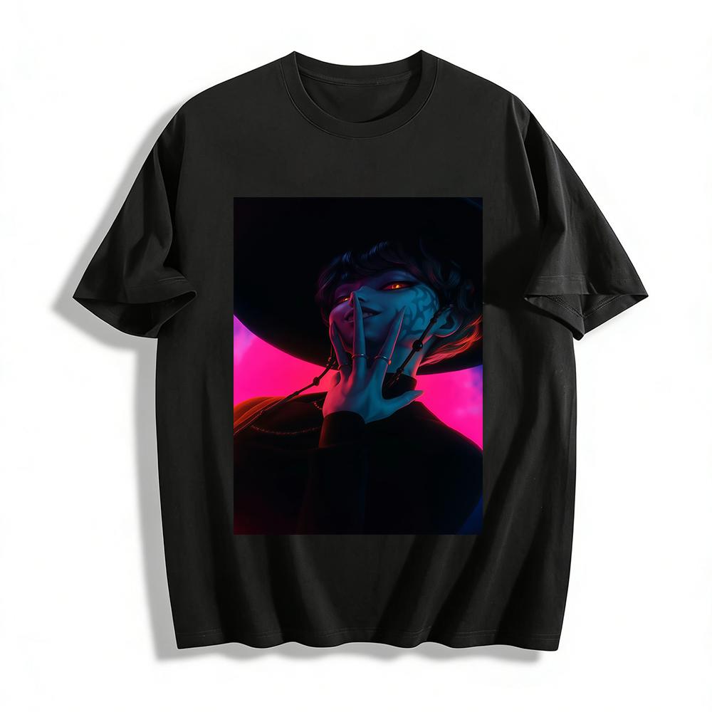 Dark Curse Pattern Red-eyed Wizard Print T-shirt Unisex Cool Subculture Street Style Top Pure cotton T-shirt XXS
Dark Curse Pattern Red-eyed Wizard Print T-shirt Unisex Cool Subculture Street Style Top Pure cotton T-shirt XXS