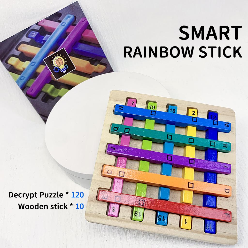 Wooden rainbow stick puzzle toy children s logical thinking training level brain-burning table game
Wooden rainbow stick puzzle toy children s logical thinking training level brain-burning table game