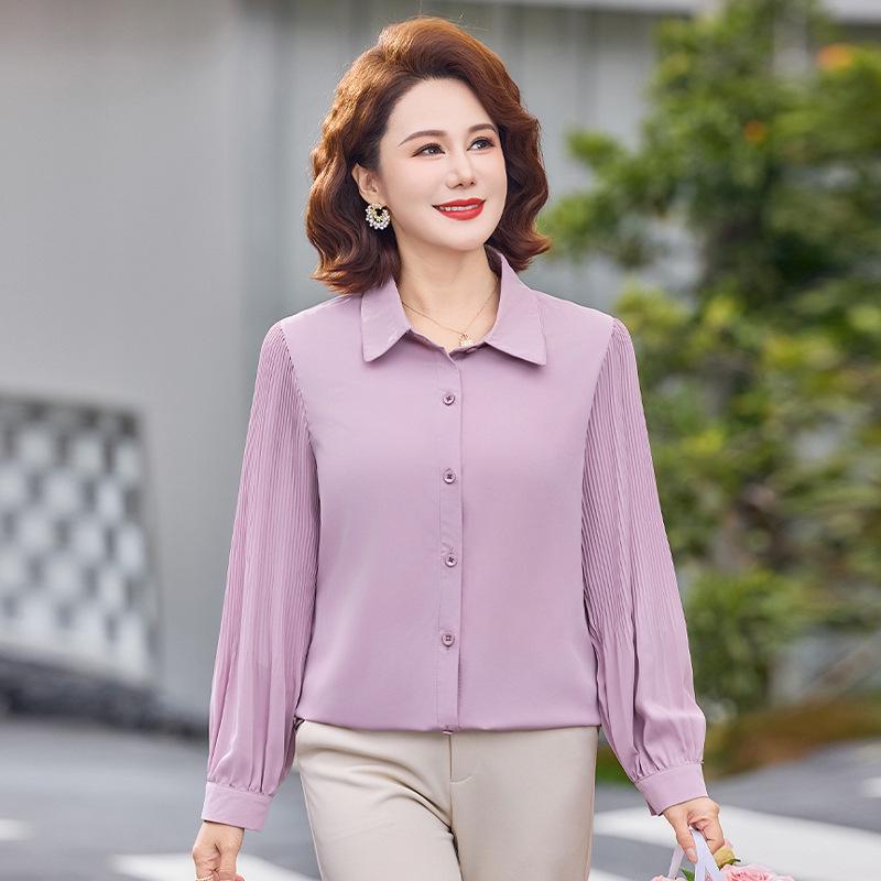 Stylish Solid Color Lapel Long-Sleeve Shirt for Middle-Aged Women - Spring & Autumn Slimming Fashion 5XL (150-165 Jin) фіолетовий
Stylish Solid Color Lapel Long-Sleeve Shirt for Middle-Aged Women - Spring & Autumn Slimming Fashion 5XL (150-165 Jin) фіолетовий
