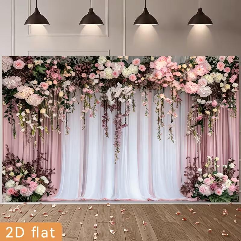 2D Pink White Curtain Floral Backdrop, for Wedding, Bridal Shower & Engagement Party 47.2x31.5inch/120*80cm
2D Pink White Curtain Floral Backdrop, for Wedding, Bridal Shower & Engagement Party 47.2x31.5inch/120*80cm