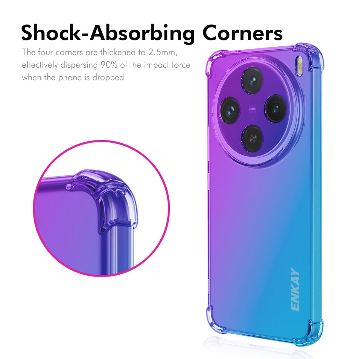 For vivo X200 5G TPU Case ENKAY Thickened Four Corner Drop-proof Phone Back Cover Blue/Pink
For vivo X200 5G TPU Case ENKAY Thickened Four Corner Drop-proof Phone Back Cover Blue/Pink
