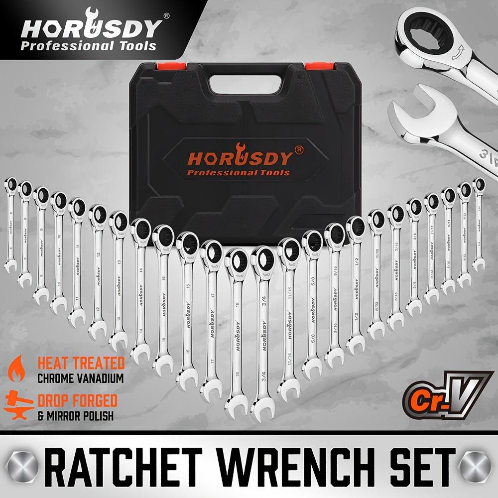 HORUSDY 24pcs Ratcheting Wrench Set | Metric And SAE | Ratchet Combination Wrenches Set with Organizer | 72-Teeth | Chrome Vanadium Steel 24-Piece чёрный
HORUSDY 24pcs Ratcheting Wrench Set | Metric And SAE | Ratchet Combination Wrenches Set with Organizer | 72-Teeth | Chrome Vanadium Steel 24-Piece чёрный