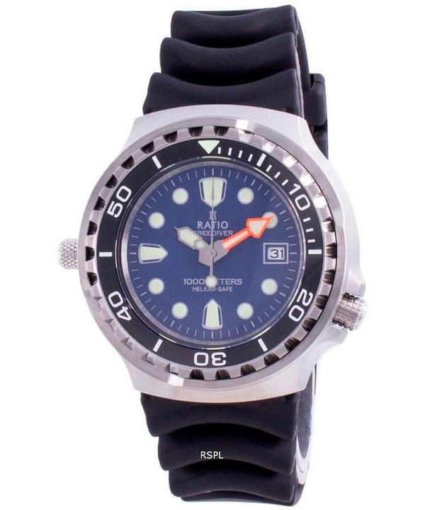 Мужские часы Ratio 2-го поколения Free Diver с защитой от гелия 1038EF102V-BLU-V02 1000M
Мужские часы Ratio 2-го поколения Free Diver с защитой от гелия 1038EF102V-BLU-V02 1000M