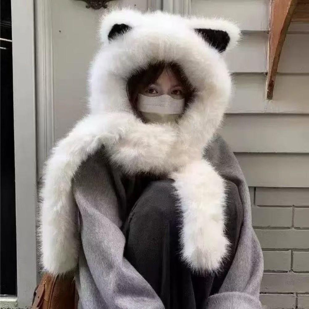 Cute Windproof Plush Vixen Ear Beanie Hat Thicken Cold Resistant Fluffy Neck Warm Hat Soft Faux Fur Integrated Cap Scarf Skiing білий
Cute Windproof Plush Vixen Ear Beanie Hat Thicken Cold Resistant Fluffy Neck Warm Hat Soft Faux Fur Integrated Cap Scarf Skiing білий