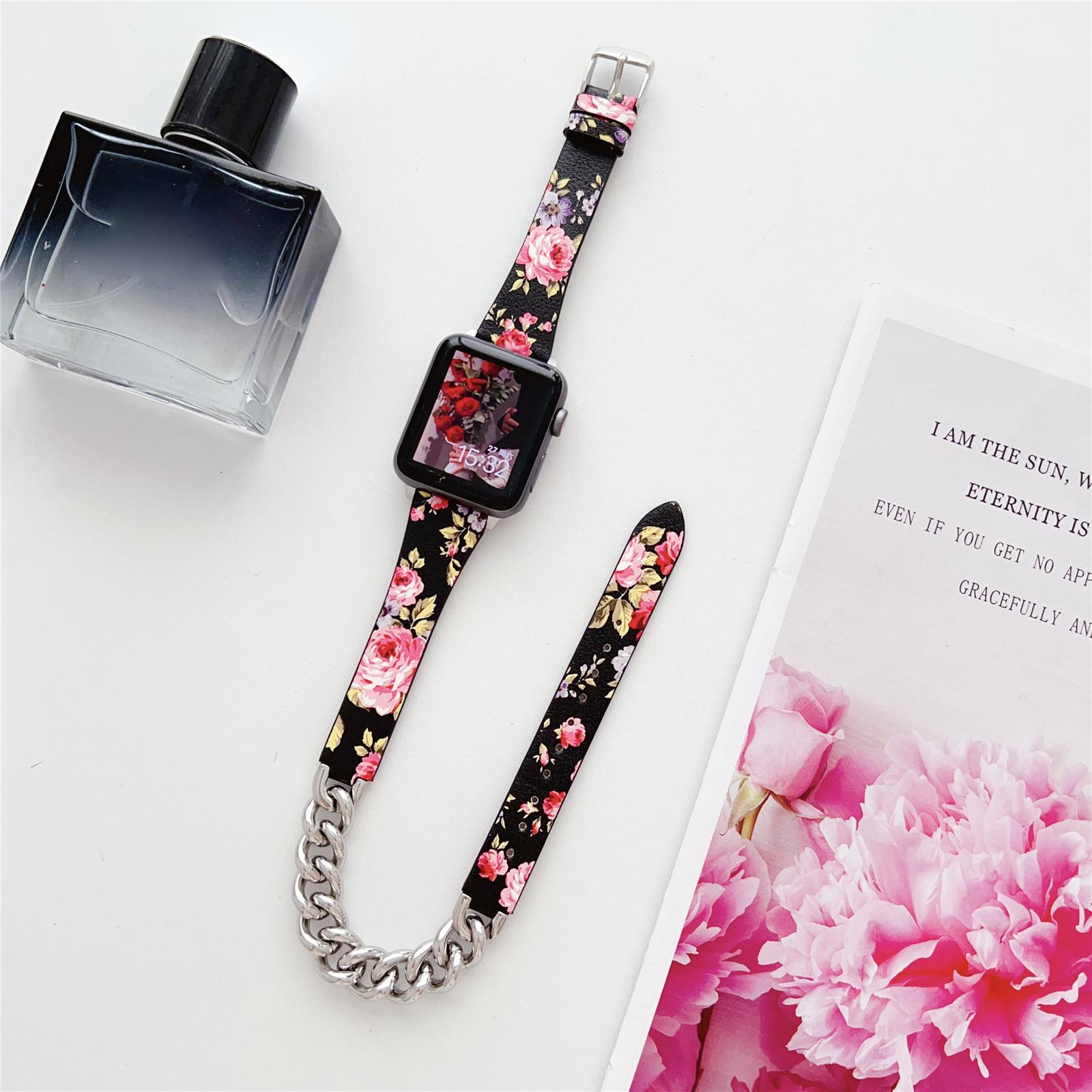 For Apple Watch Series 10 42mm/9 8 7 41mm/SE (2023) SE (2022) SE 6 5 4 40mm/3 2 1 38mm Leather Strap Rose Flower
For Apple Watch Series 10 42mm/9 8 7 41mm/SE (2023) SE (2022) SE 6 5 4 40mm/3 2 1 38mm Leather Strap Rose Flower